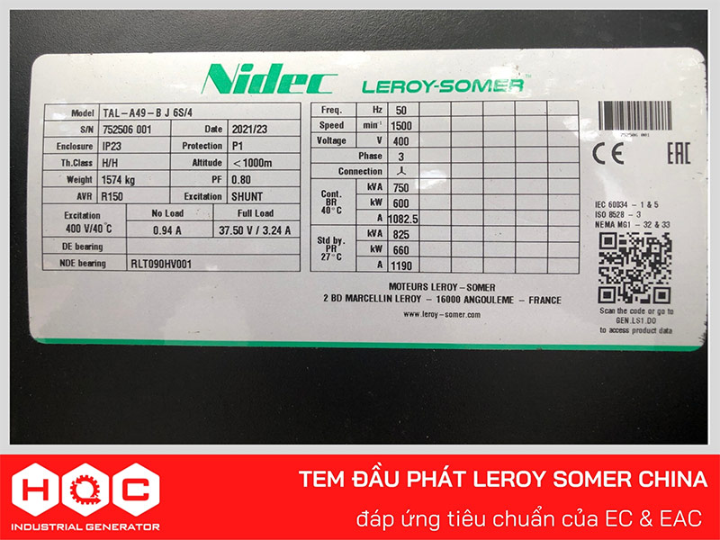 Đầu phát Leroy Somer sản xuất tại Trung Quốc